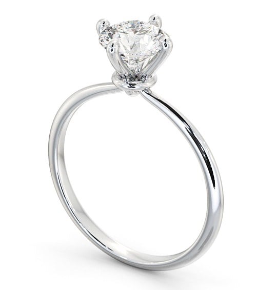 Round Diamond Engagement Ring 18K White Gold Solitaire - Editta ENRD104_WG_THUMB1