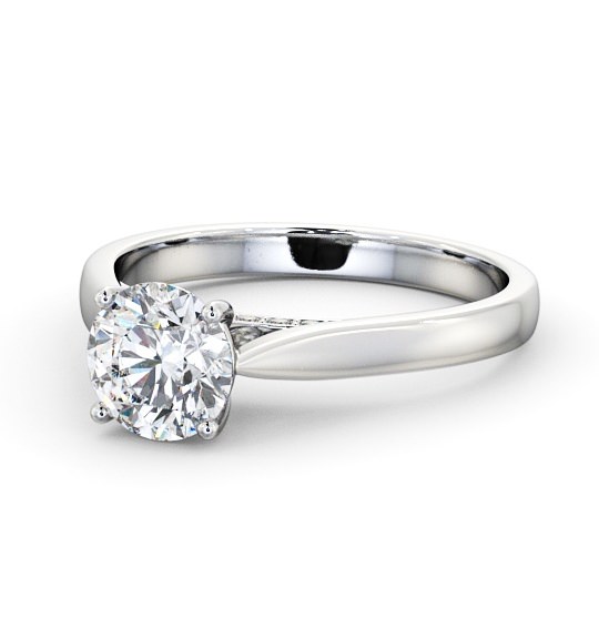  Round Diamond Engagement Ring Platinum Solitaire - Berry ENRD106_WG_THUMB2 
