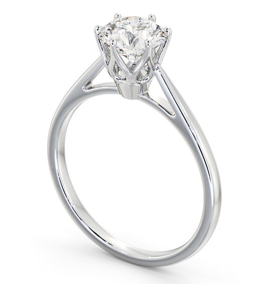 Round Diamond Engagement Ring 18K White Gold Solitaire - Apollo ENRD107_WG_THUMB1