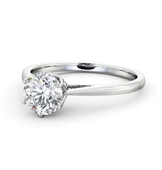  Round Diamond Engagement Ring Platinum Solitaire - Apollo ENRD107_WG_THUMB2 