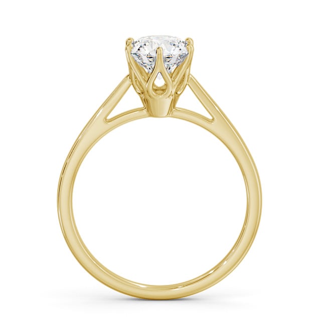 Round Diamond Engagement Ring 9K Yellow Gold Solitaire - Apollo ENRD107_YG_UP