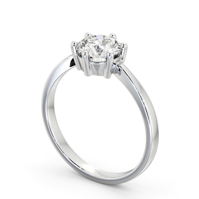 Round Diamond Engagement Ring 9K White Gold Solitaire - Buchley ENRD108_WG_SIDE