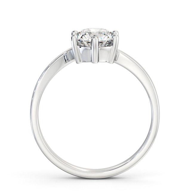 Round Diamond Engagement Ring 9K White Gold Solitaire - Buchley ENRD108_WG_UP