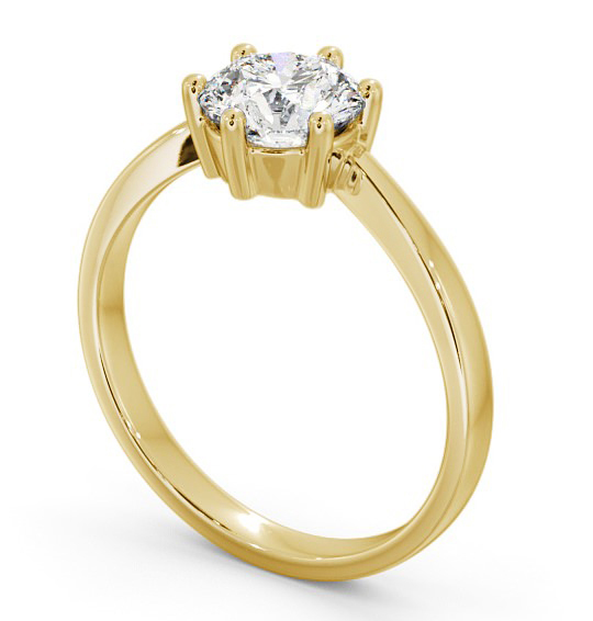 Round Diamond Engagement Ring 9K Yellow Gold Solitaire - Buchley ENRD108_YG_THUMB1