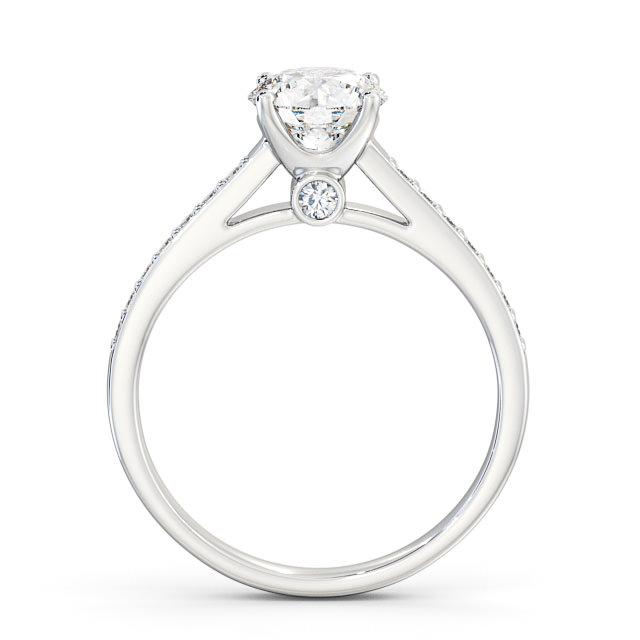Round Diamond Engagement Ring Palladium Solitaire With Side Stones - Marcella ENRD109S_WG_UP