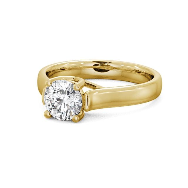 Round Diamond Engagement Ring 9K Yellow Gold Solitaire - Heriot ENRD10_YG_FLAT
