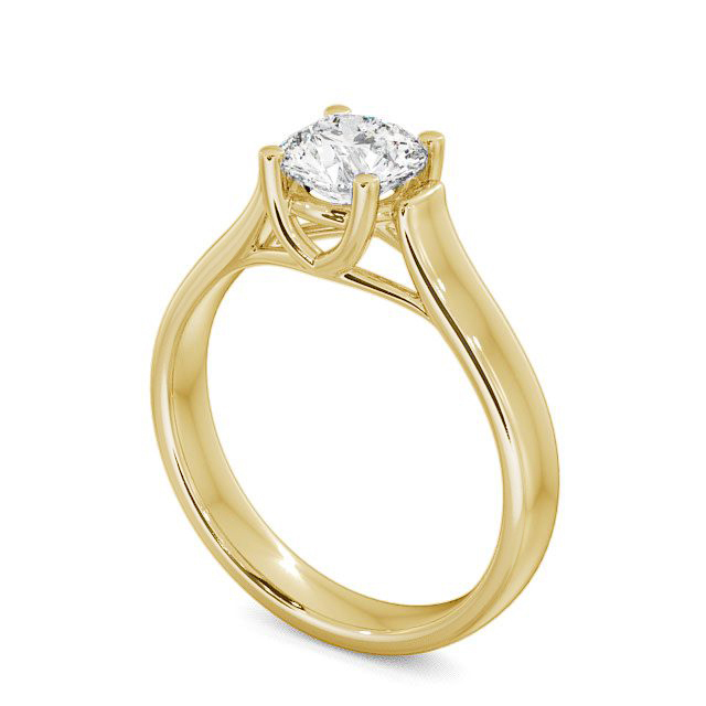 Round Diamond Engagement Ring 9K Yellow Gold Solitaire - Heriot ENRD10_YG_SIDE