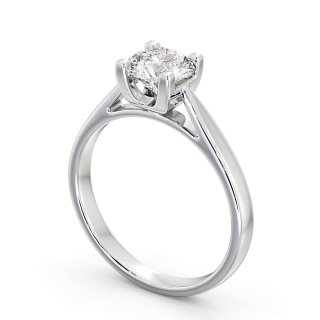Round Diamond Engagement Ring Platinum Solitaire - Halton ENRD110_WG_SIDE