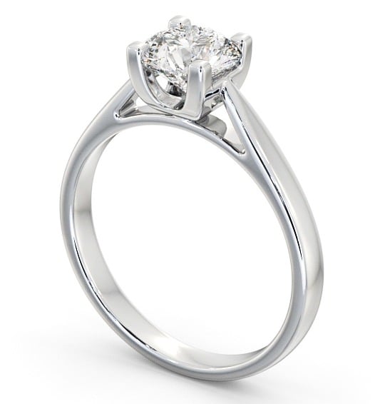 Round Diamond Engagement Ring 9K White Gold Solitaire - Halton ENRD110_WG_THUMB1