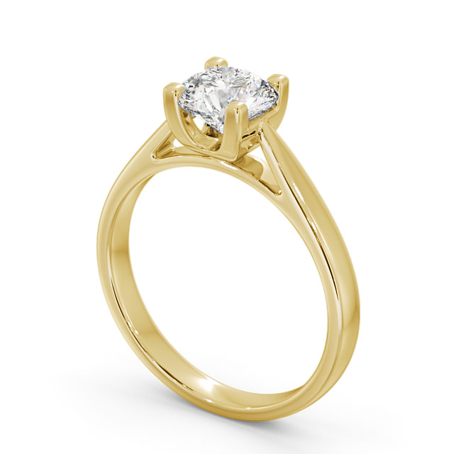 Round Diamond Engagement Ring 9K Yellow Gold Solitaire - Halton ENRD110_YG_SIDE