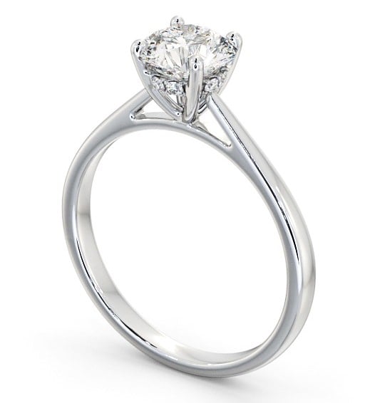 Round Diamond Engagement Ring Platinum Solitaire - Bradbury ENRD111_WG_THUMB1