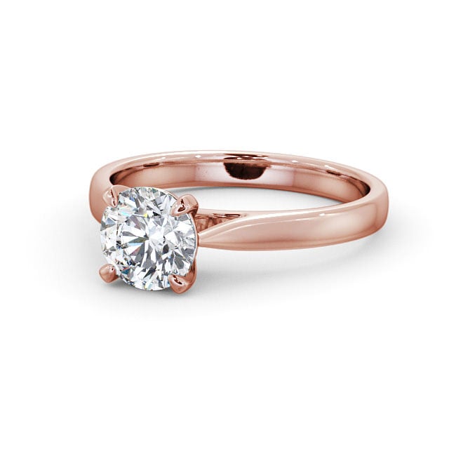 Round Diamond Engagement Ring 9K Rose Gold Solitaire - Sintra ENRD113_RG_FLAT