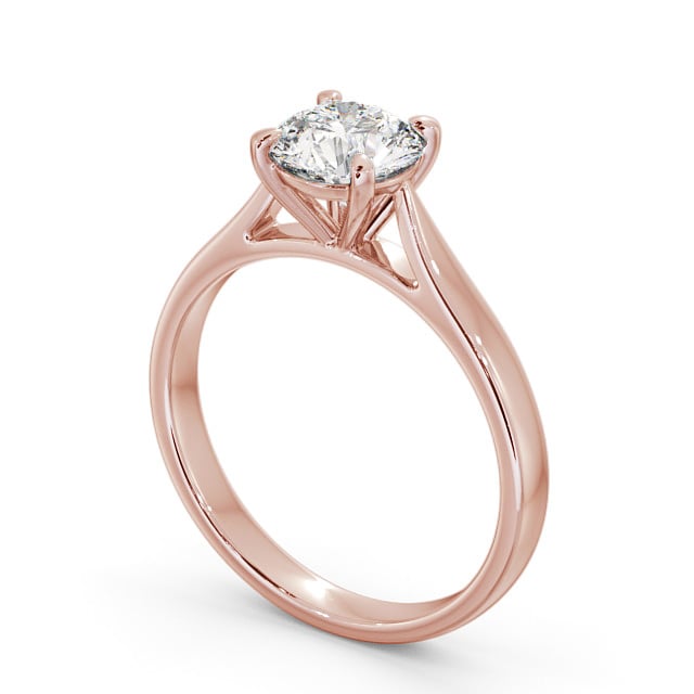 Round Diamond Engagement Ring 9K Rose Gold Solitaire - Sintra ENRD113_RG_SIDE