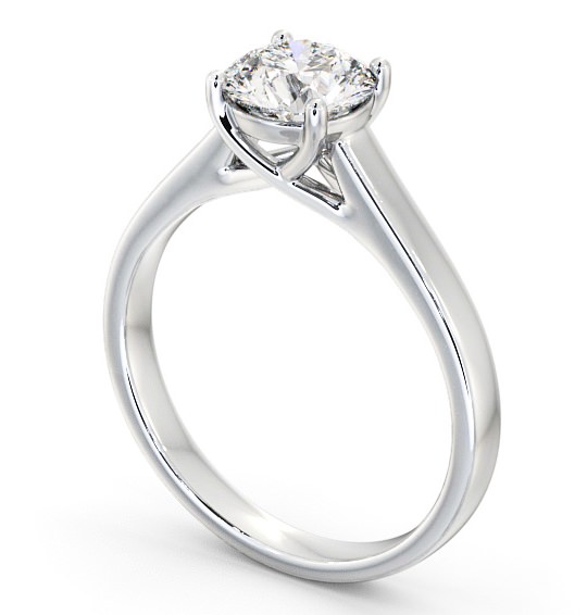 Round Diamond Engagement Ring 18K White Gold Solitaire - Portia ENRD114_WG_THUMB1