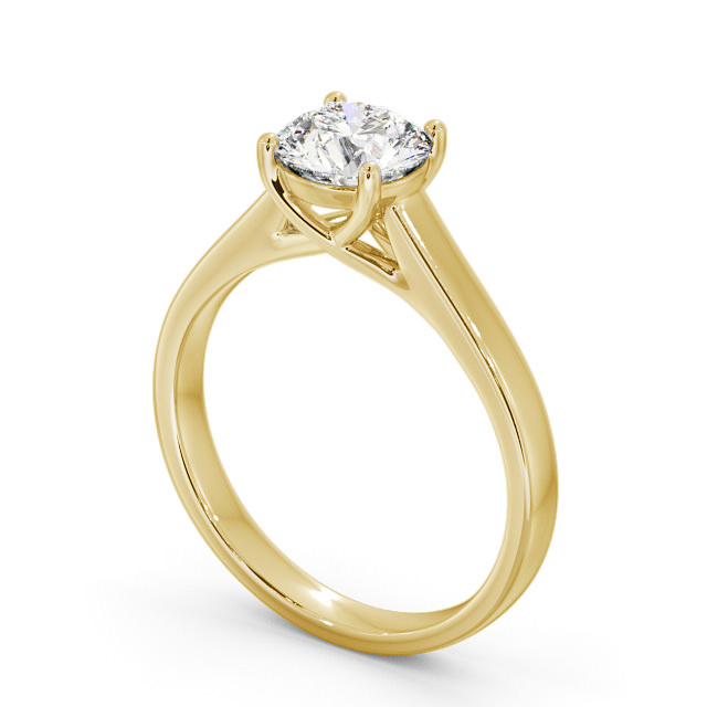 Round Diamond Engagement Ring 9K Yellow Gold Solitaire - Portia ENRD114_YG_SIDE