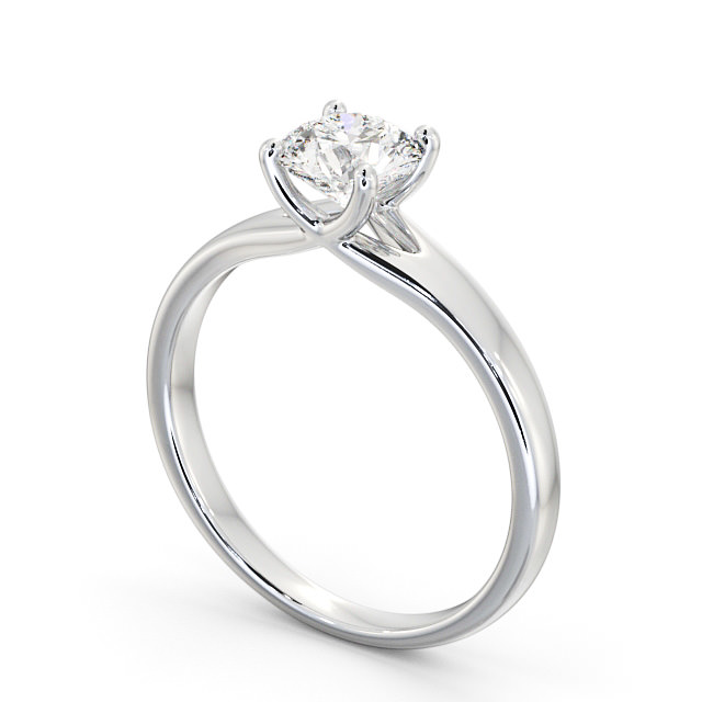 Round Diamond Engagement Ring Palladium Solitaire - Nadira ENRD115_WG_SIDE