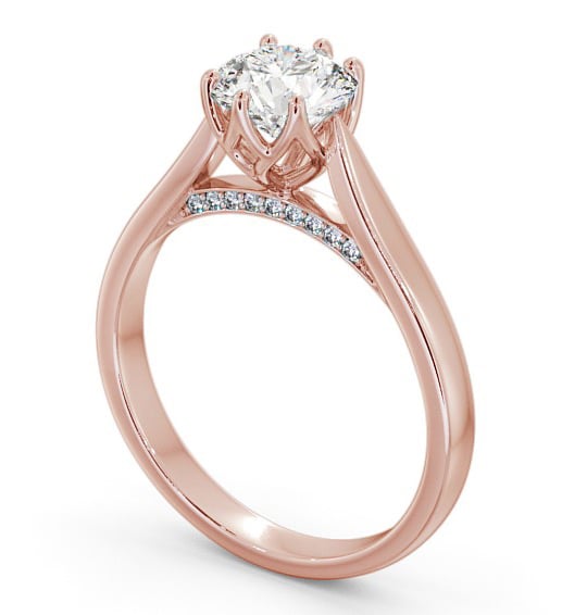 Round Diamond Engagement Ring 18K Rose Gold Solitaire - Lelia ENRD116_RG_THUMB1