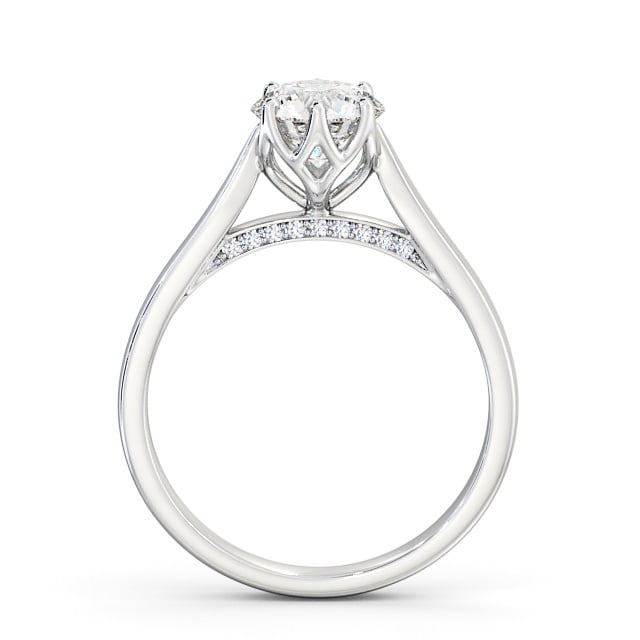 Round Diamond Engagement Ring 18K White Gold Solitaire - Lelia ENRD116_WG_UP