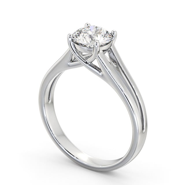 Round Diamond Engagement Ring Platinum Solitaire - Kella ENRD117_WG_SIDE
