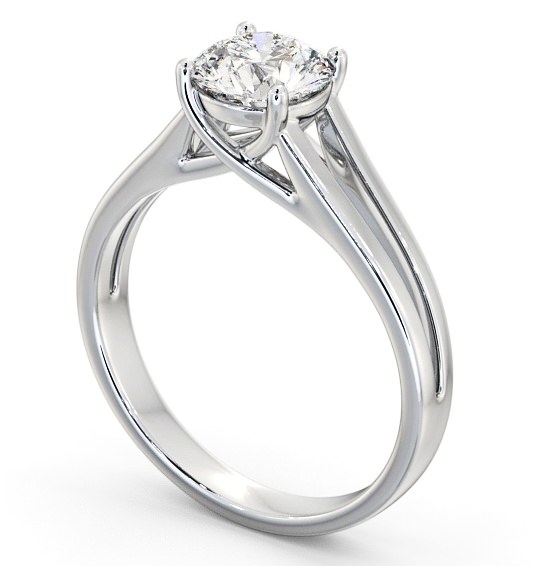 Round Diamond Engagement Ring Platinum Solitaire - Kella ENRD117_WG_THUMB1