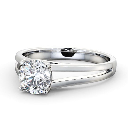 Round Diamond Engagement Ring 18K White Gold Solitaire - Kella ENRD117_WG_THUMB2 