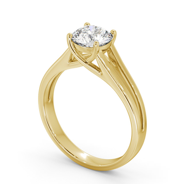 Round Diamond Engagement Ring 9K Yellow Gold Solitaire - Kella ENRD117_YG_SIDE