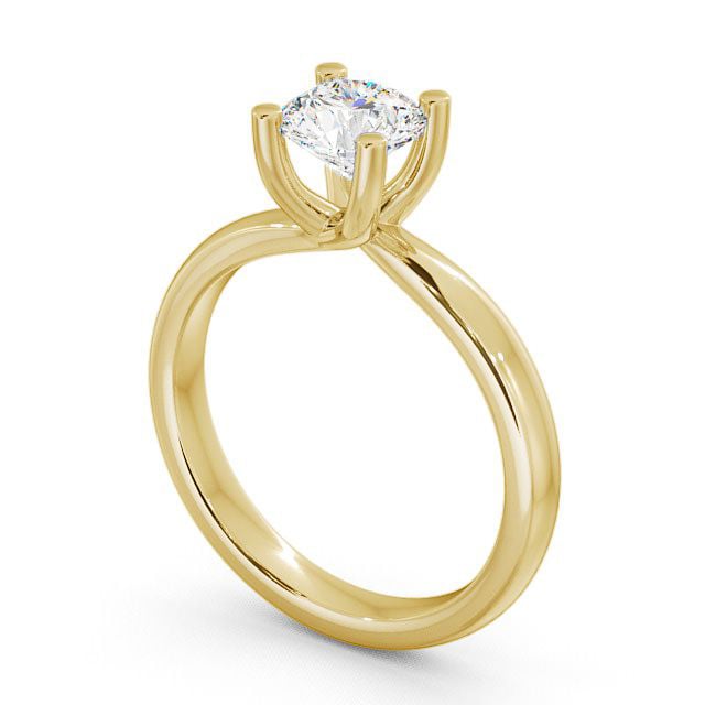 Round Diamond Engagement Ring 9K Yellow Gold Solitaire - Balvenie ENRD11_YG_SIDE