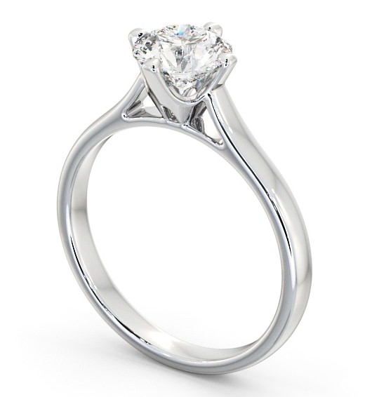 Round Diamond Engagement Ring 9K White Gold Solitaire - Nela ENRD120_WG_THUMB1