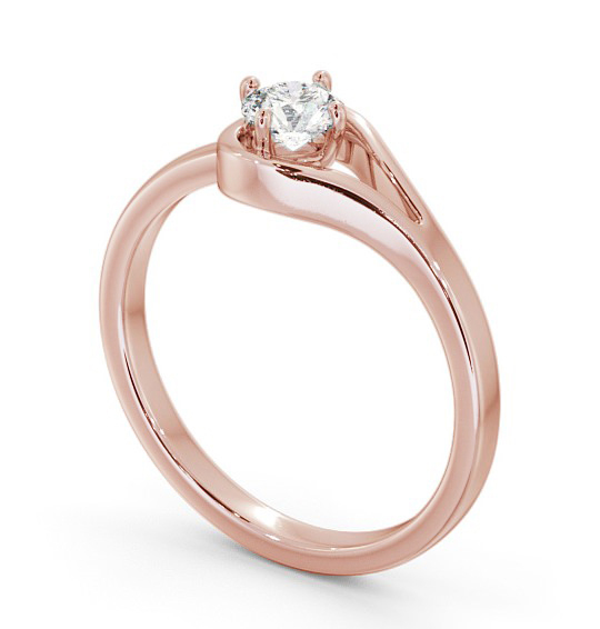 Round Diamond Engagement Ring 9K Rose Gold Solitaire - Lotus ENRD121_RG_THUMB1