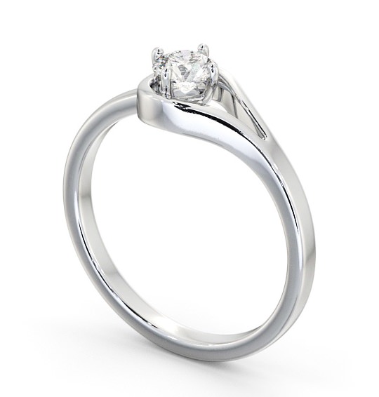 Round Diamond Engagement Ring Platinum Solitaire - Lotus ENRD121_WG_THUMB1