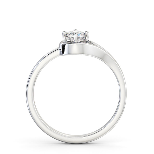 Round Diamond Engagement Ring Palladium Solitaire - Lotus ENRD121_WG_UP
