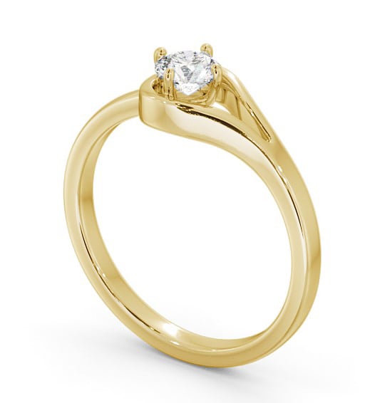 Round Diamond Engagement Ring 9K Yellow Gold Solitaire - Lotus ENRD121_YG_THUMB1