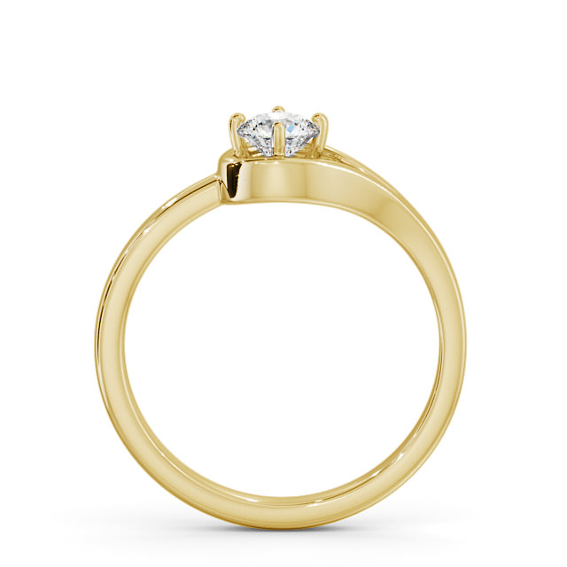 Round Diamond Engagement Ring 18K Yellow Gold Solitaire - Lotus ENRD121_YG_UP