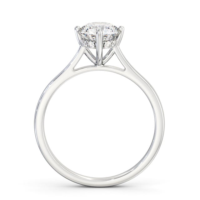 Round Diamond Engagement Ring 18K White Gold Solitaire - Estelle ENRD122_WG_UP