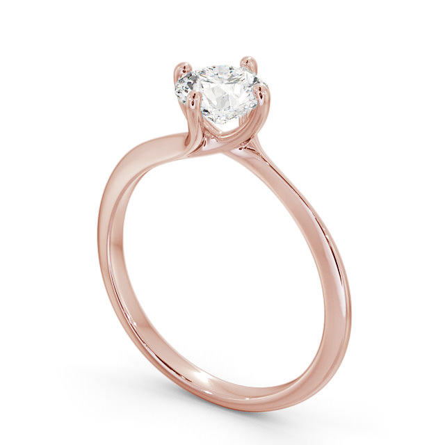 Round Diamond Engagement Ring 9K Rose Gold Solitaire - Livia ENRD123_RG_SIDE
