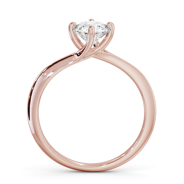 Round Diamond Engagement Ring 9K Rose Gold Solitaire - Livia ENRD123_RG_UP