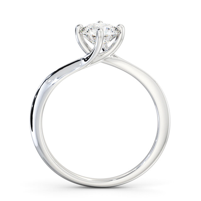 Round Diamond Engagement Ring 18K White Gold Solitaire - Livia ENRD123_WG_UP