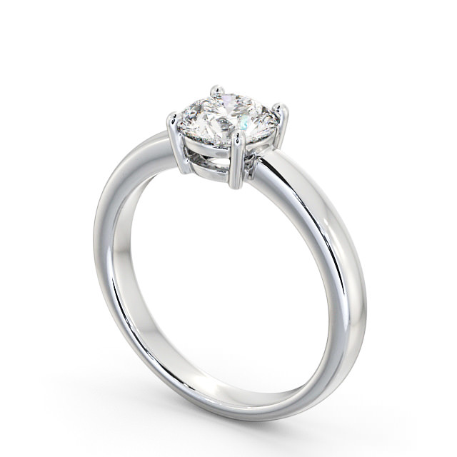Round Diamond Engagement Ring 18K White Gold Solitaire - Maura ENRD124_WG_SIDE