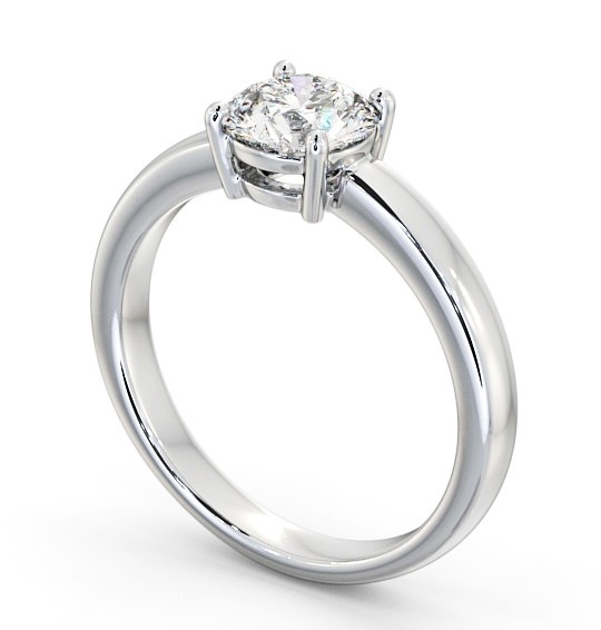 Round Diamond Engagement Ring 18K White Gold Solitaire - Maura ENRD124_WG_THUMB1