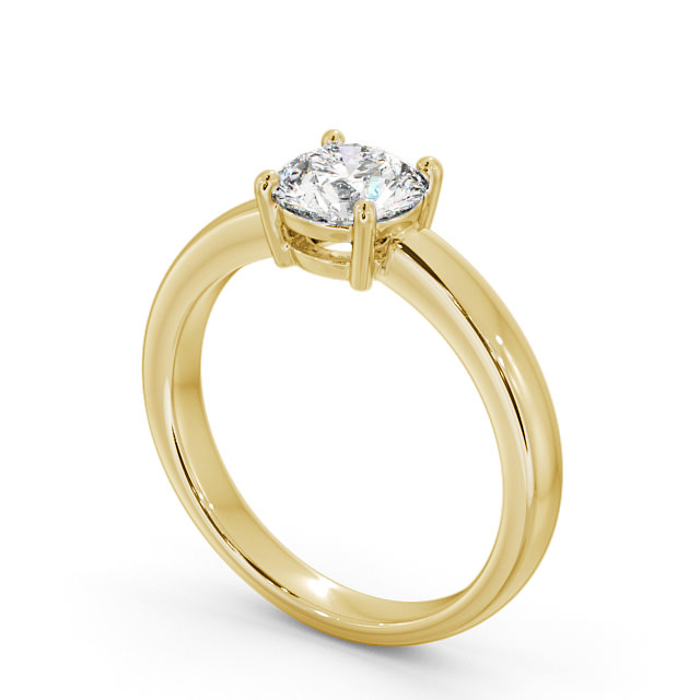 Round Diamond Engagement Ring 18K Yellow Gold Solitaire - Maura ENRD124_YG_SIDE