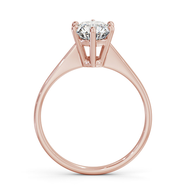 Round Diamond Engagement Ring 9K Rose Gold Solitaire - Regina ENRD127_RG_UP
