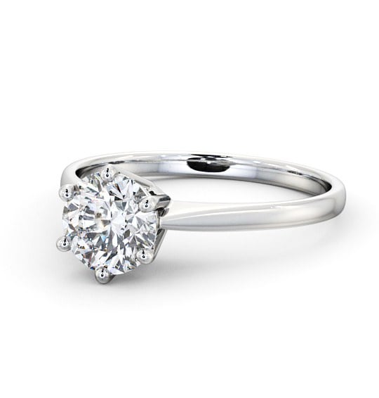  Round Diamond Engagement Ring Platinum Solitaire - Regina ENRD127_WG_THUMB2 