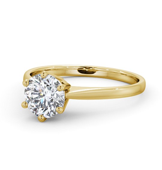  Round Diamond Engagement Ring 18K Yellow Gold Solitaire - Regina ENRD127_YG_THUMB2 