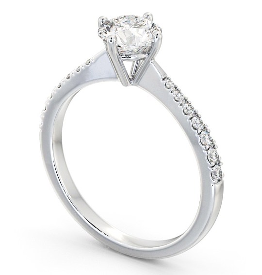 Round Diamond Engagement Ring Platinum Solitaire With Side Stones - Chiana ENRD128S_WG_THUMB1