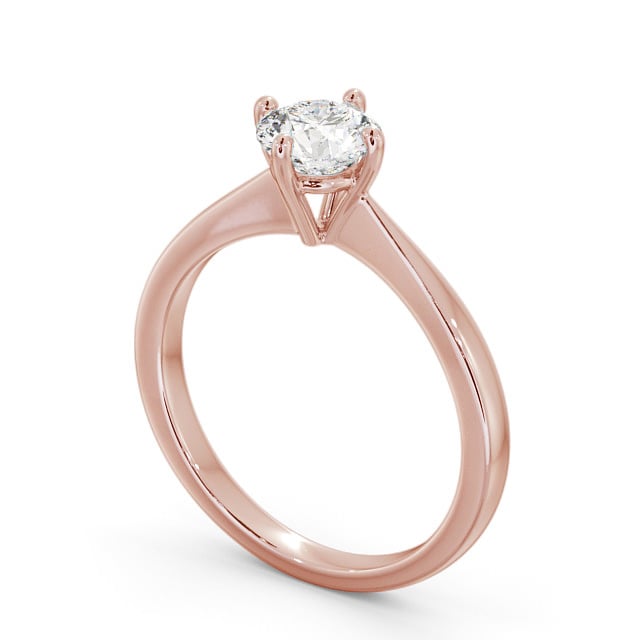 Round Diamond Engagement Ring 9K Rose Gold Solitaire - Alba ENRD128_RG_SIDE