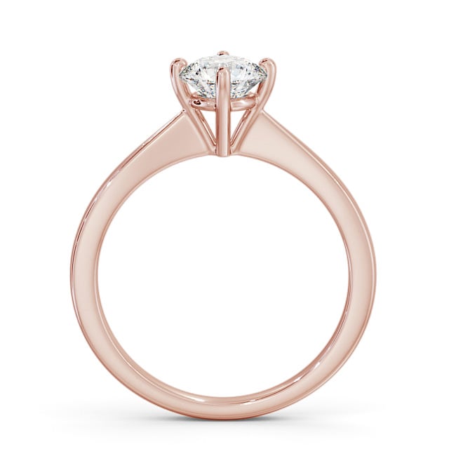 Round Diamond Engagement Ring 9K Rose Gold Solitaire - Alba ENRD128_RG_UP