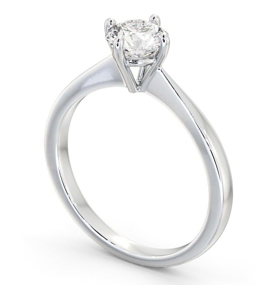 Round Diamond Engagement Ring 18K White Gold Solitaire - Alba ENRD128_WG_THUMB1
