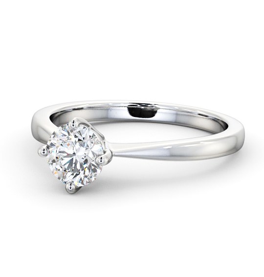  Round Diamond Engagement Ring 18K White Gold Solitaire - Alba ENRD128_WG_THUMB2 