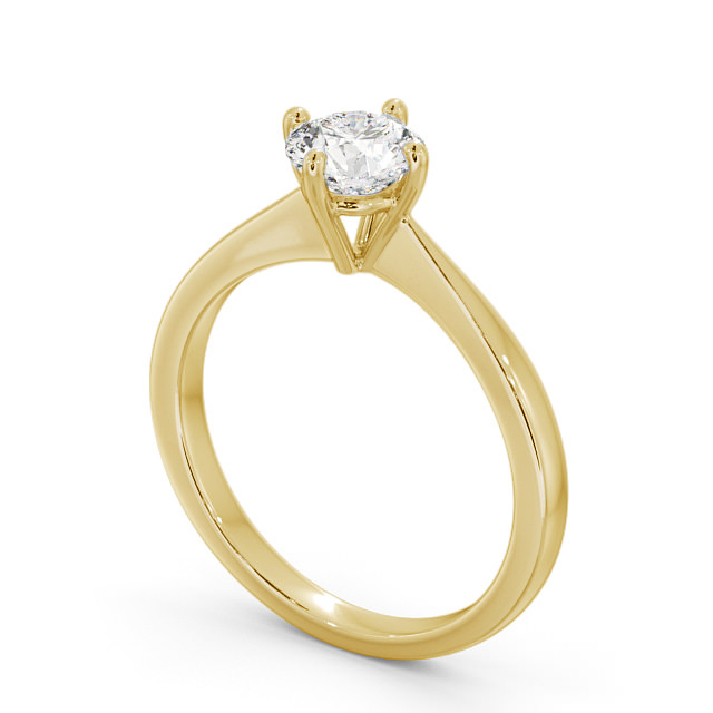 Round Diamond Engagement Ring 9K Yellow Gold Solitaire - Alba ENRD128_YG_SIDE