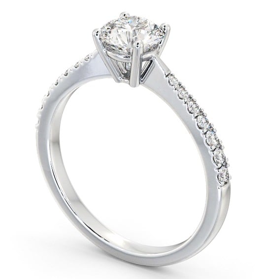 Round Diamond Engagement Ring Palladium Solitaire With Side Stones - Noelle ENRD129S_WG_THUMB1
